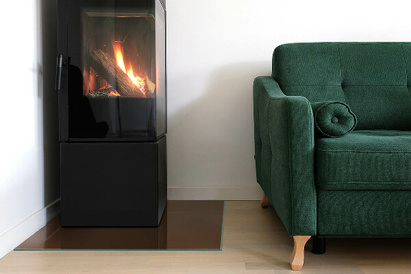 Štvorcová sklenená podložka pod krb Farba Hnedá