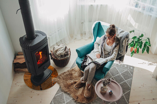 Okrúhla nehorľavá podložka pred krb Drevená štruktúra v priereze