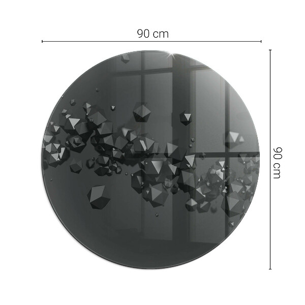 Okrúhla podložka pod krbové kachle Abstraktný oblak pevných látok