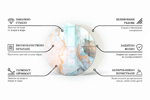 Okrúhla podložka pod krbové kachle Textúra prírodného kameňa