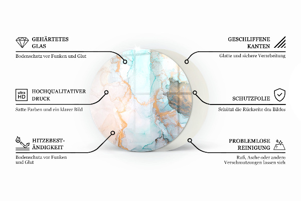 Okrúhla podložka pod krbové kachle Dekoratívny mozaikový vzor