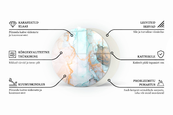 Okrúhla podložka pod krbové kachle Abstraktný geometrický vzor