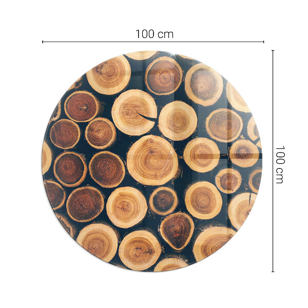 Okrúhle sklo pod krb Krabica s rezaným drevom