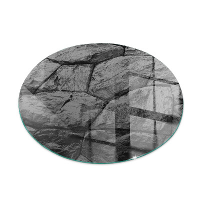 Okrúhla nehorľavá podložka pred krb Vzor z prírodného kameňa