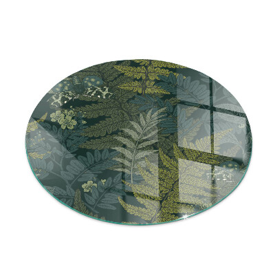 Okrúhla podložka pod krbové kachle Rastlinné motívy s motýľmi