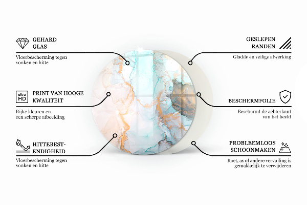 Okrúhle sklo pod krb Farba mora
