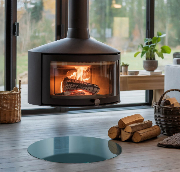 Okrúhle sklo pod krb Farba mora