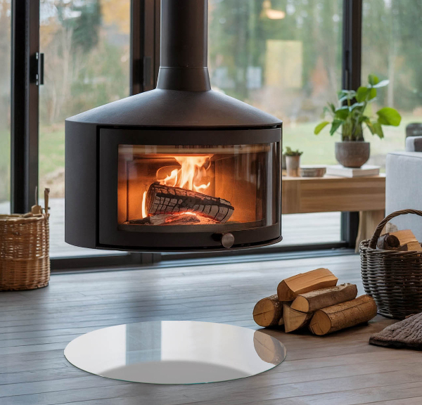 Okrúhle sklo pod krb Farba sivá