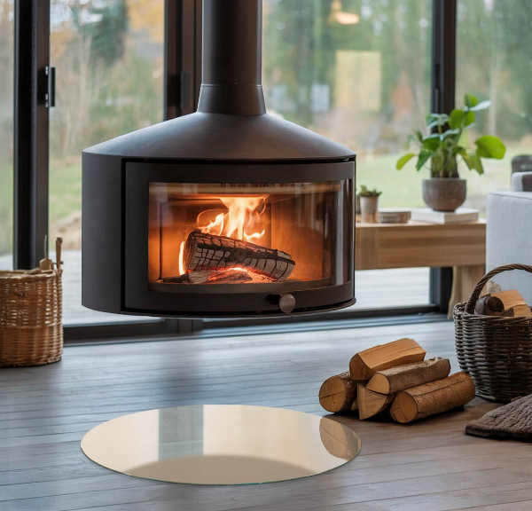 Okrúhle sklo pod krb Farba béžová