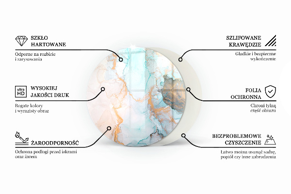 Okrúhla podložka pod krbové kachle Farba Svetlosivá