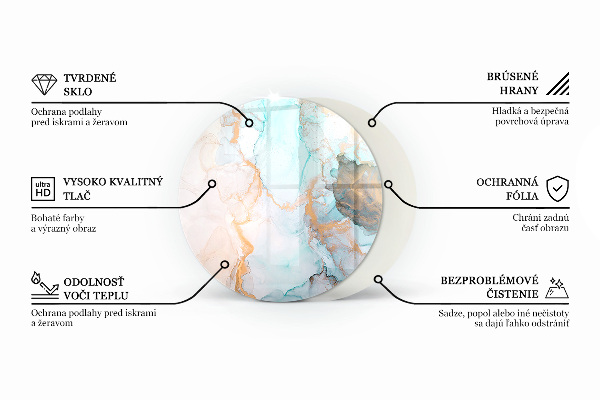 Okrúhla podložka pod krbové kachle Farba Svetlosivá