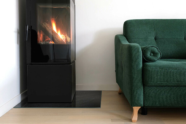 Obdĺžniková sklenená podložka pod krb Textúra prírodného kameňa