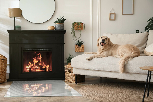 Obdĺžniková sklenená podložka pod krb Vlny jemných línií