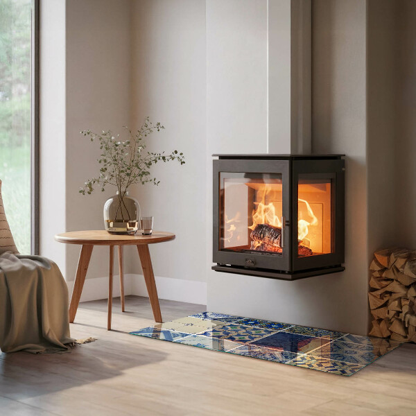 Obdĺžniková sklenená podložka pod krb Vzory keramických dlaždíc