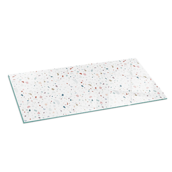 Obdĺžniková sklenená podložka pod krb Vzor s malými tvarmi