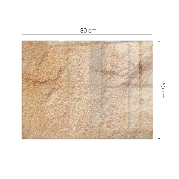 Obdĺžniková sklenená podložka pod krb Textúra prírodného kameňa