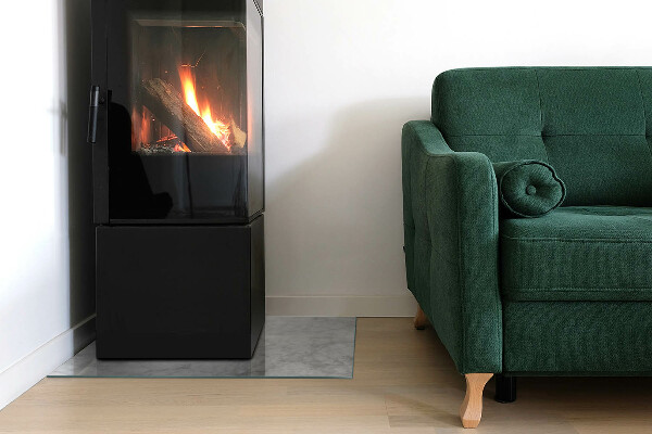 Obdĺžniková sklenená podložka pod krb Mramorový štruktúrny vzor