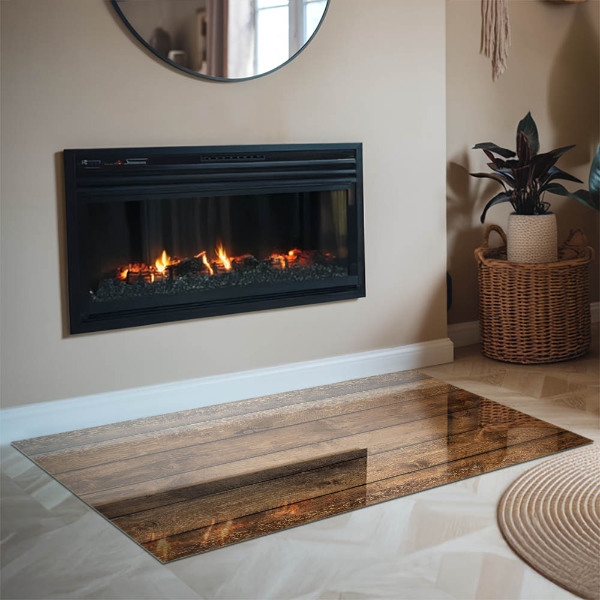 Obdĺžniková sklenená podložka pod krb Drevená doska s obilím