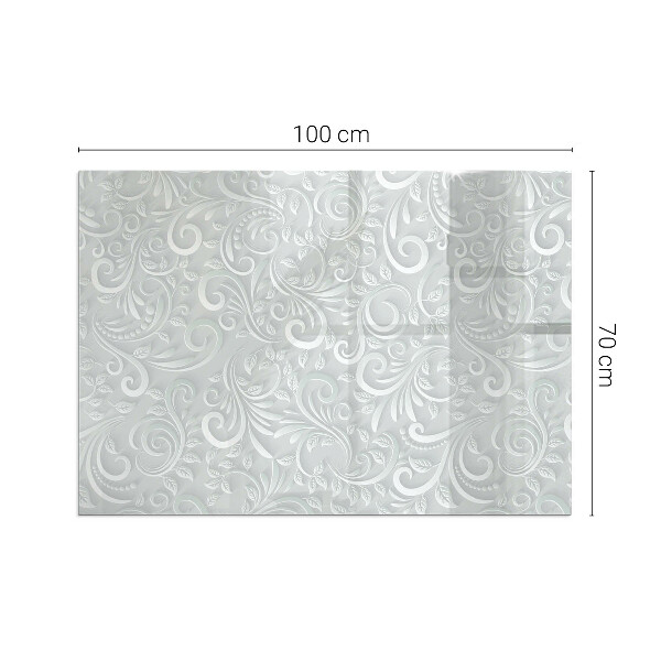 Obdĺžniková sklenená podložka pod krb Elegantný rastlinný vzor