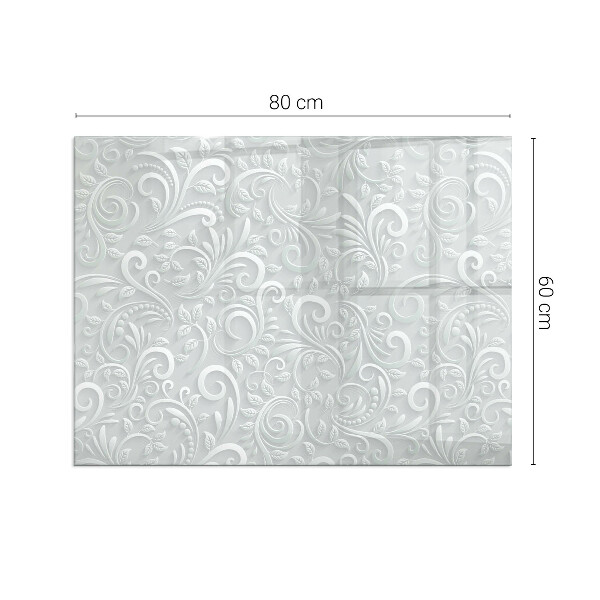 Obdĺžniková sklenená podložka pod krb Elegantný rastlinný vzor