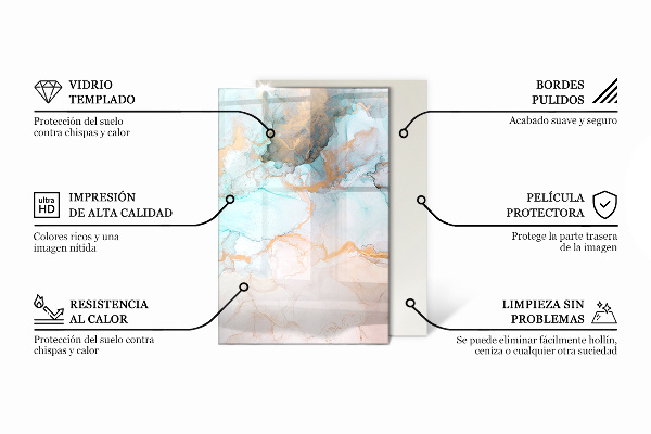 Obdĺžniková sklenená podložka pod krb Abstraktný textúrovaný vzor