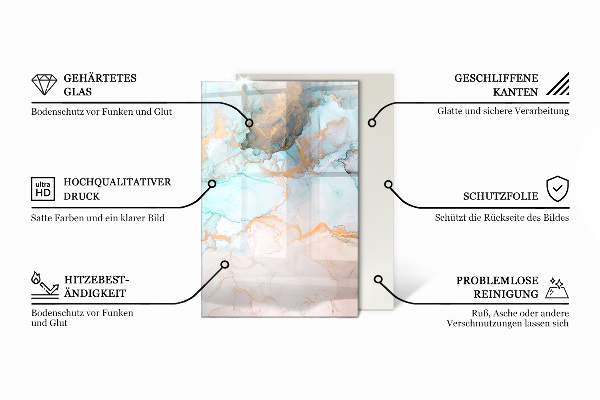 Obdĺžniková sklenená podložka pod krb Krabica s rezaným drevom