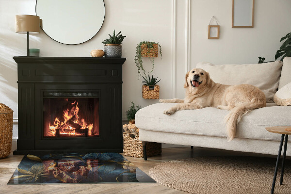 Obdĺžniková podložka pod krb Elegantná textúra listov