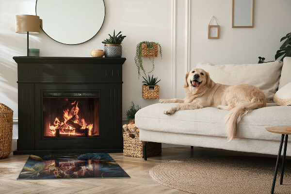 Obdĺžniková podložka pod krb Elegantná textúra listov