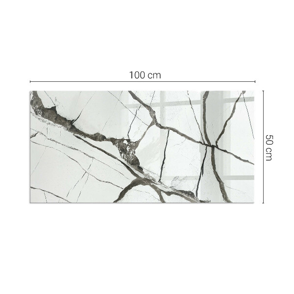 Obdĺžniková sklenená podložka pod krb Mramorový žilový vzor