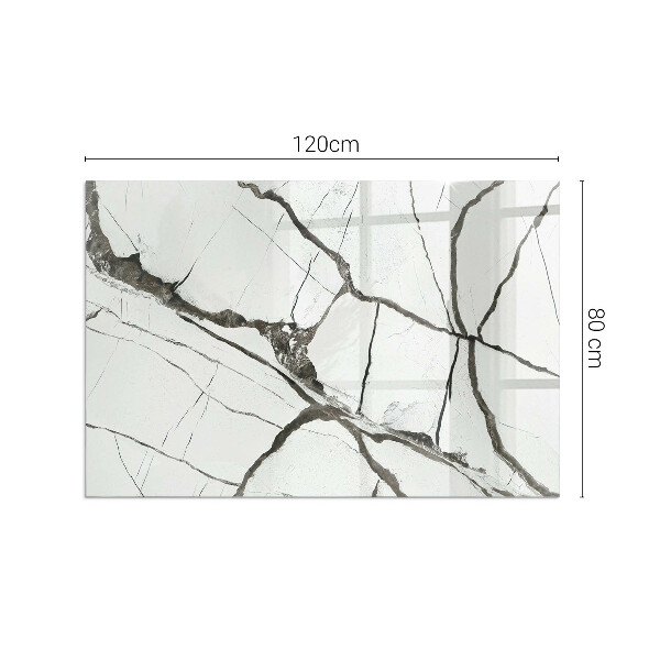 Obdĺžniková sklenená podložka pod krb Mramorový žilový vzor