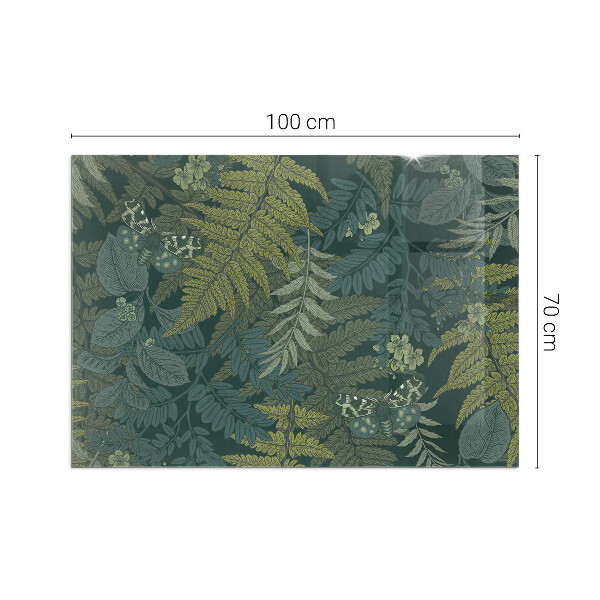 Obdĺžniková podložka pod kachle Rastlinné motívy s motýľmi