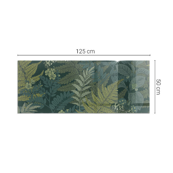 Obdĺžniková podložka pod kachle Rastlinné motívy s motýľmi