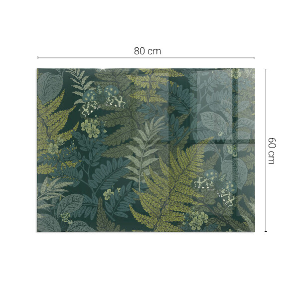 Obdĺžniková podložka pod kachle Rastlinné motívy s motýľmi