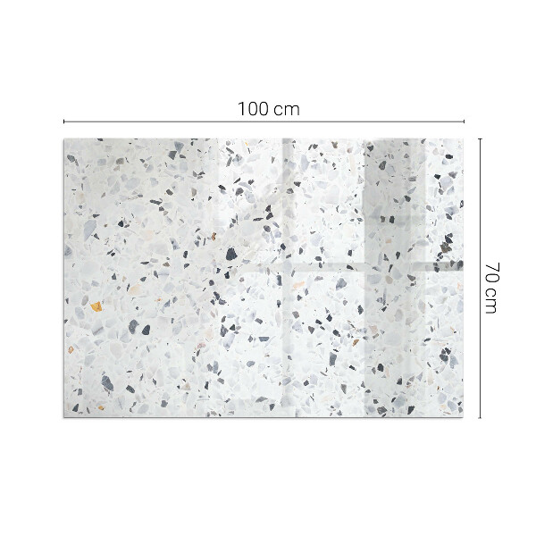 Obdĺžniková sklenená podložka pod krb Kamenný vzor s časticami