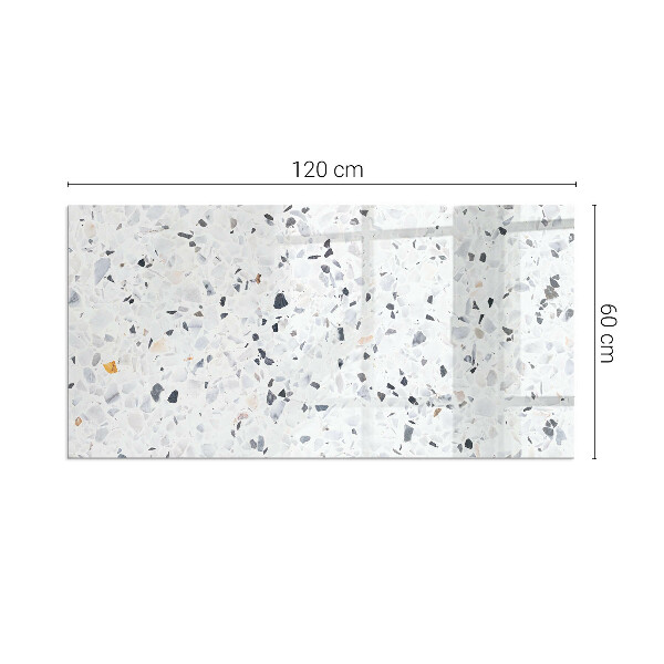 Obdĺžniková sklenená podložka pod krb Kamenný vzor s časticami