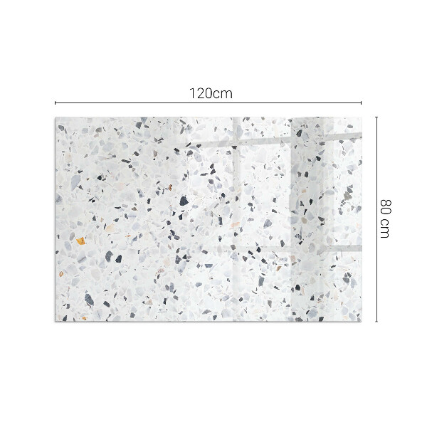 Obdĺžniková sklenená podložka pod krb Kamenný vzor s časticami
