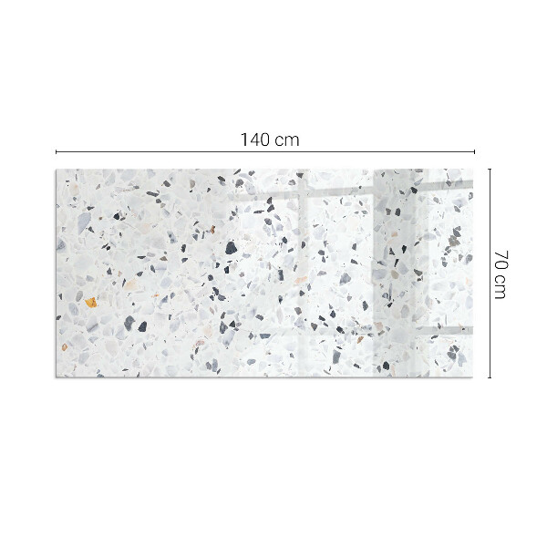 Obdĺžniková sklenená podložka pod krb Kamenný vzor s časticami