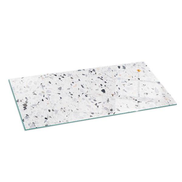 Obdĺžniková sklenená podložka pod krb Kamenný vzor s časticami