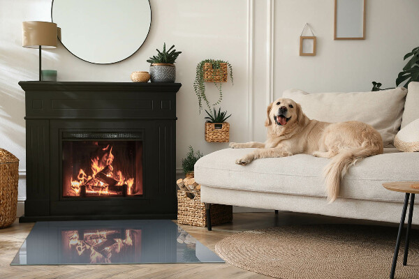 Obdĺžniková sklenená podložka pod krb Farba: Tmavomodrá