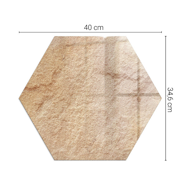 Šesťuholníkové sklo pod krb Textúra prírodného kameňa