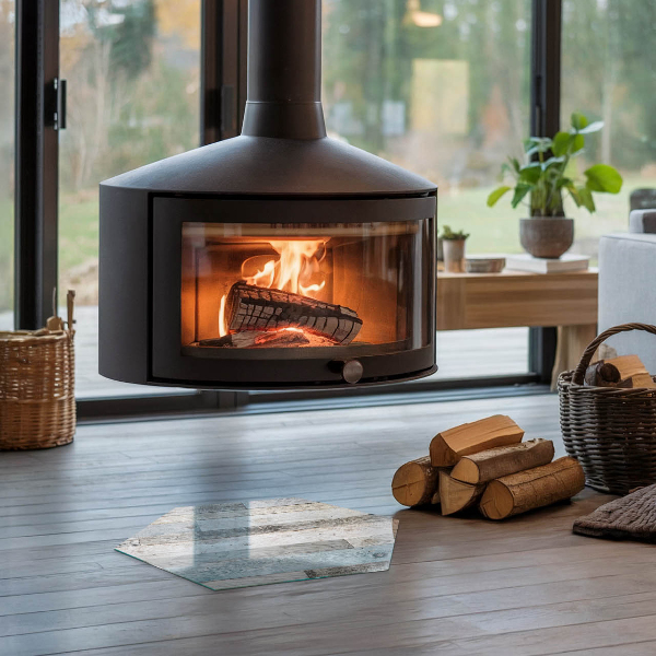 Šesťuholníková podložka pod krbové kachle Dosky v rôznych odtieňoch