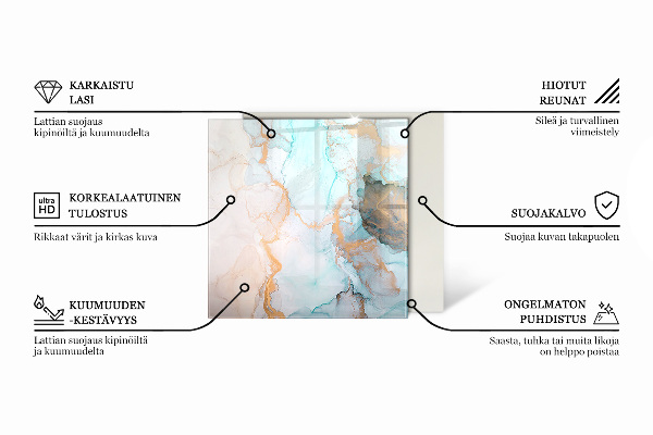 Šesťuholníkové sklo pod krb Mramorový štruktúrny vzor