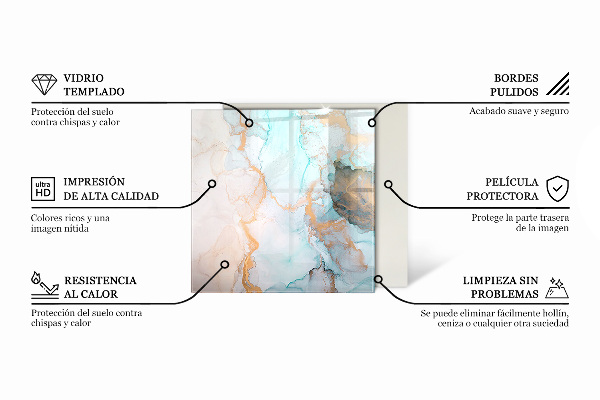 Šesťuholníková podložka pod krbové kachle Elegantný mramorový vzor