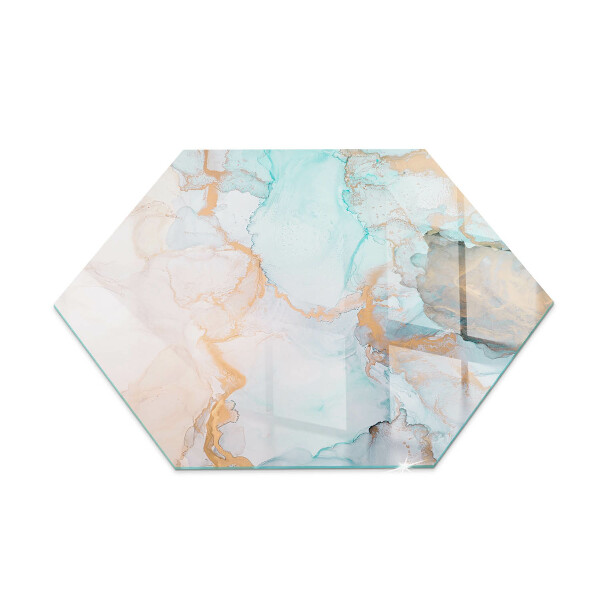 Šesťuholníková nehorľavá podložka pred krb Abstraktný tekutý vzor