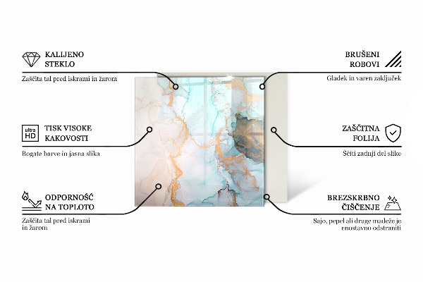 Šesťuholníkové sklo pod krb Vzor z prírodného kameňa