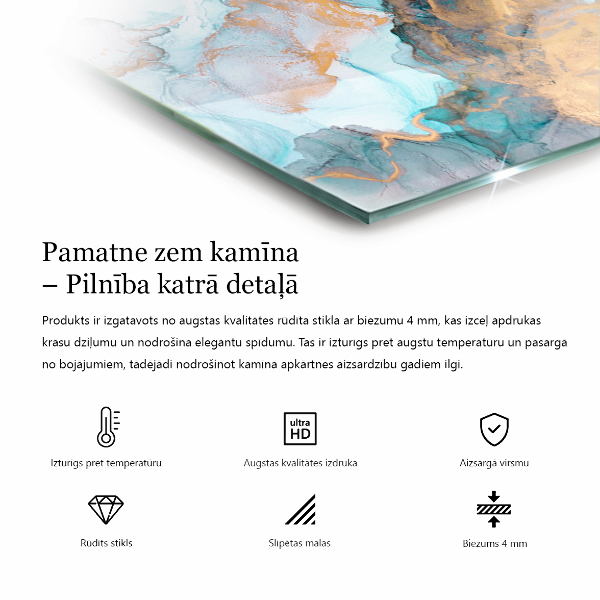 Šesťuholníková nehorľavá podložka pred krb Kytica kvetov v detaile