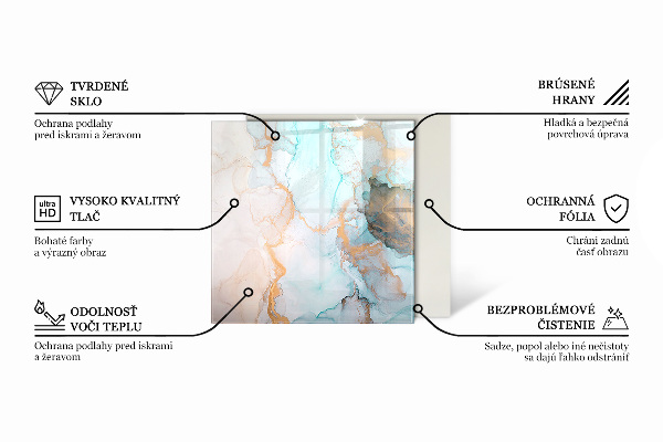 Šesťuholníková nehorľavá podložka pred krb Svetlá krémová farba