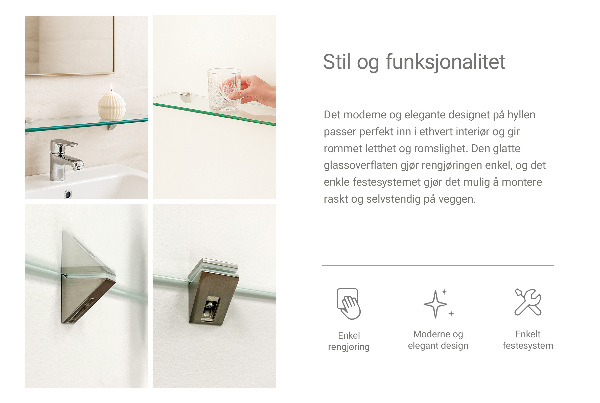 Zavesná polička do kúpeľne 45x13 cm