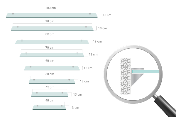 Zavesná polička do kúpeľne 60x13 cm