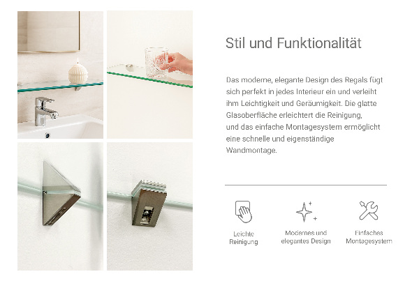 Kúpeľňová polička 90x13 cm